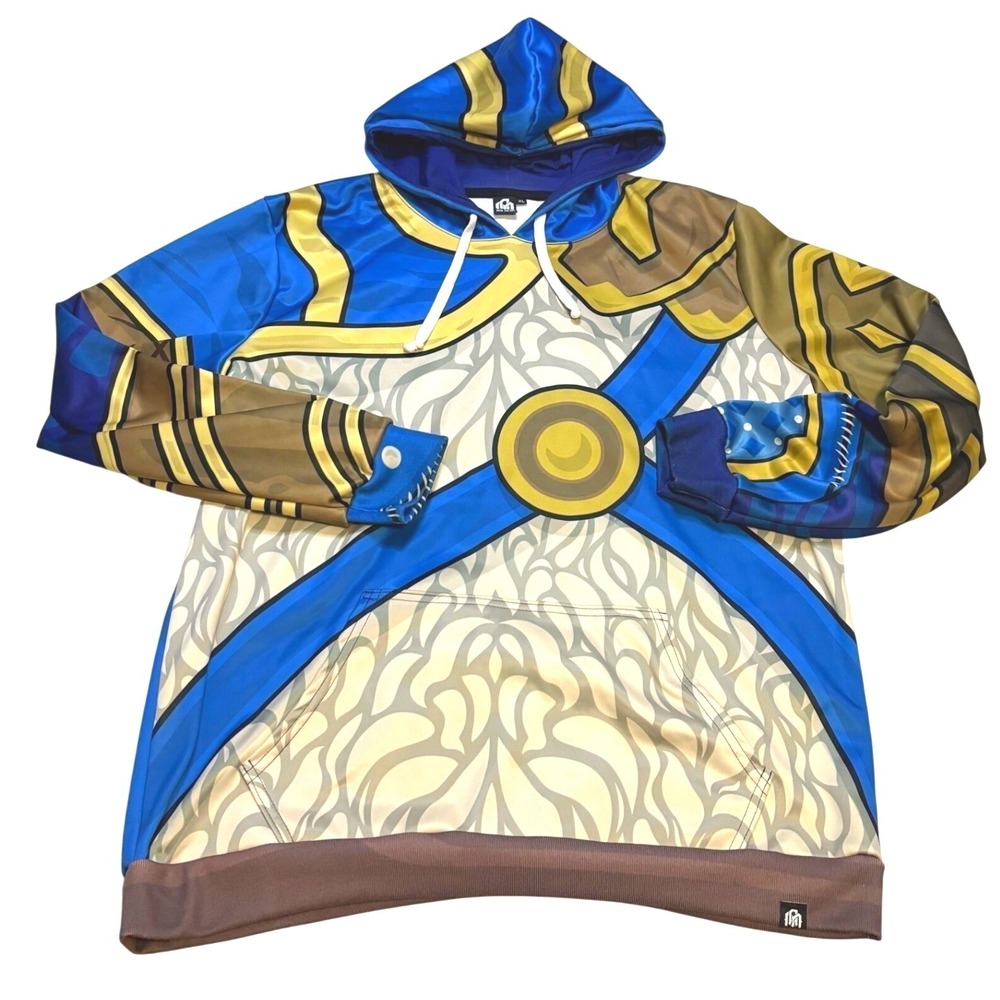 Into The AM Smite‎ Khepri Hoodie XL AOP Pullover Blue Gold Gaming Esports